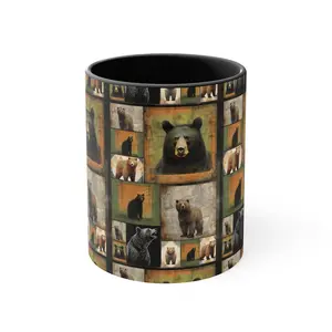 Rustic Black Bear Lodge Cabin Decor Coffee Mug - 11oz, Perfect Christmas Gift