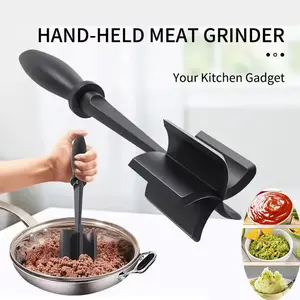 Meat Chopper Hamburger Chopper Premium Heat Resistant Masher And Smasher For Hamburger Meat Ground Beef Ground Turkey Potato Kitchen Portable Utensils Compact Grinding Pork Sturdy Cover