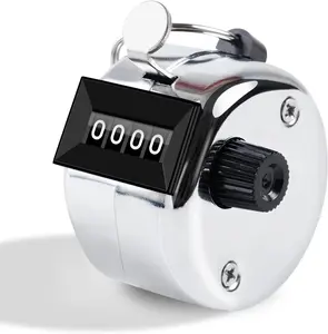Clicker Counter, Metal Hand Tally Counter Clicker with 4 Digit Display, Pitch Counter for Golf Stroke, Baseball, Coaching, Knitting, Lap, Row ,