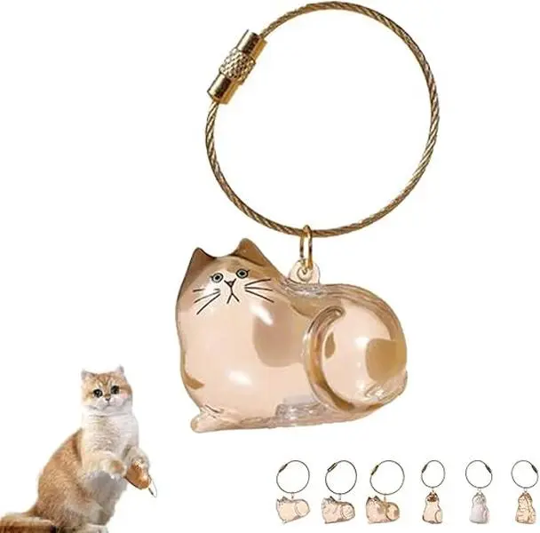Pet Hair Memorial Capsule Keychain - Cute Shaped Storage Bottle Box for Collecting Furry Friend Hair, Thoughtful Gift for Pet Owners