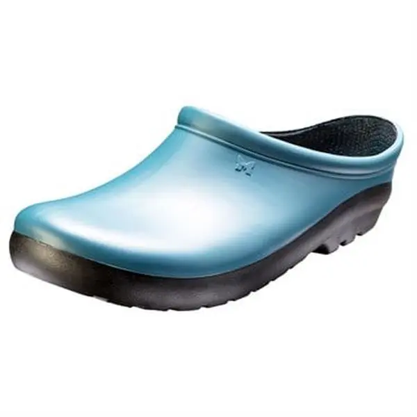 LAKE Women's Backless Slip On Clog, Waterproof Recyclable Gardening Shoe for Nursing with Anti-Microbial Insole, Deep Lake Blue, Size 9, 100% Recyclable Material