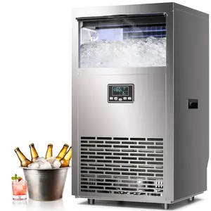 Kismile Commercial Ice Maker 150Lbs/24H Under Counter Freestanding Industrial Ice Cube Maker with Adjustable Thickness Touch Screen Self-Cleaning for Restaurant Bar Office Home