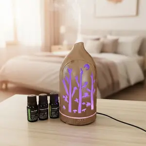 7 Color LED Diffuser  3 Essential Oils  Auto Shut Off, Ultra Quiet, Stylish Hollow Design