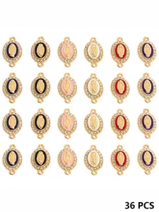 36pcs Alloy Enamel Virgin Mary Pendant, Embedded Rhinestones, Rhinestone Decorated Cross, Miracle Medal Cross Charm Bracelet, DIY Necklace Earrings Jewelry Making, Diy Jewelry Decoration