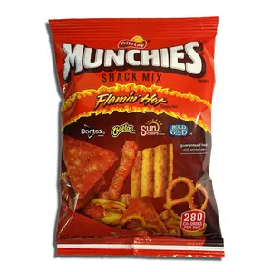 Frito Lay Munchies Flamin' Hot Snack Mix 2 Oz Bags Pack of 8 Spicy Variety Pack with Doritos Cheetos SunChips & Pretzels