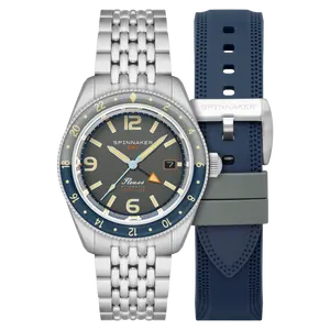 Spinnaker Fleuss GMT Automatic Grey / Stainless Steel | Grey Dial