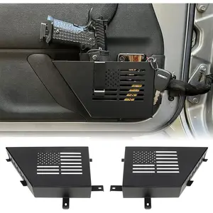Metal Front Door Storage Box, Door Side Insert Organizer Box Pockets for 2007-2018 Jeep Wrangler JK JKU 2/4 Door 2pcs