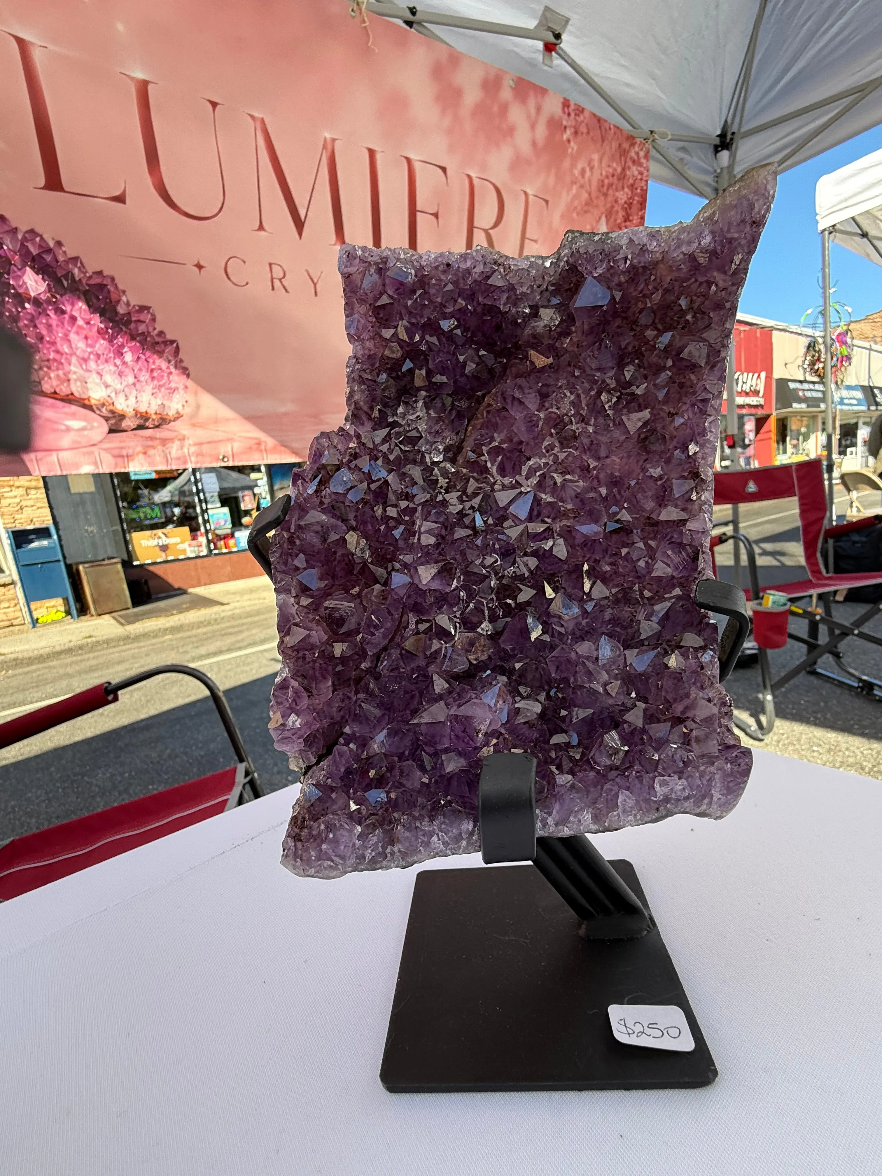 💜 Natural Purple Amethyst Cathedral on Stand