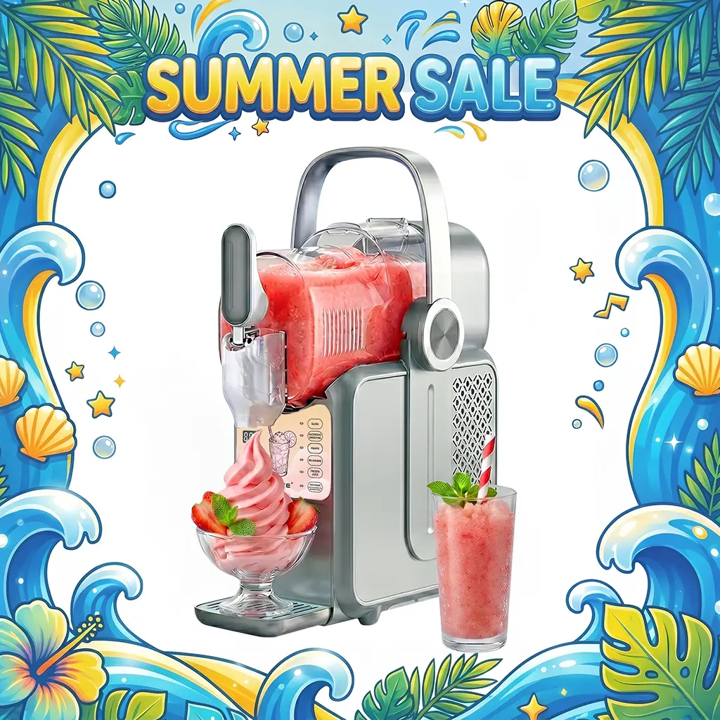GSEICE 2-in-1 Slushie Machine & Soft Serve Ice Cream Maker - Efficient Cooling, 3L Capacity, 6 Preset Modes, 1-Touch Controls, 12-Min Smooth Frozen Treats, Quiet BLDC Motor, Self-Clean, No Ice Needed, for Family Gatherings & Movie Nights, Frozen Drinks