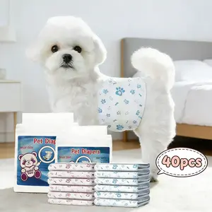 40Pcs Dog Diaper Liners for Dog Diapers Male and Female Super Absorption Disposable Booster Pads for Most Reusable Pet Belly Bands, Washable Puppy Diapers Wraps