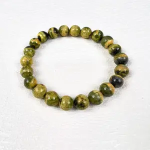 Bmblebee Jasper Bracelet • Natural Yellow Crystal • 8-11mm Beads • Energy Healing & Protection • Handmade Gemstone Jewelry for Women