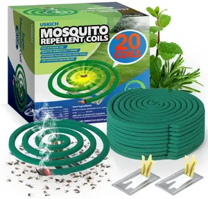 Mosquito Repellent Coils -Mosquito Repellent Outdoor Patio Fresh Scent,Use Reaches Up to 10 feet, Each Mosquito Coils Burns for 5-7 Hours (Contains 20 coils & 2 Stands)