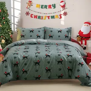 Country Style Christmas Bedding Set, King Size, Snowflake Tree Design Comforter and Pillowcases, All-Season Use, Festive Home Decor