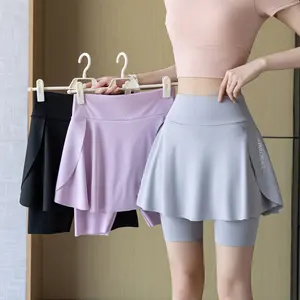Summer sports skirt with pockets for women, hip-covering and slimming, suitable for cycling, tennis, yoga, and as a sharkskin skirt