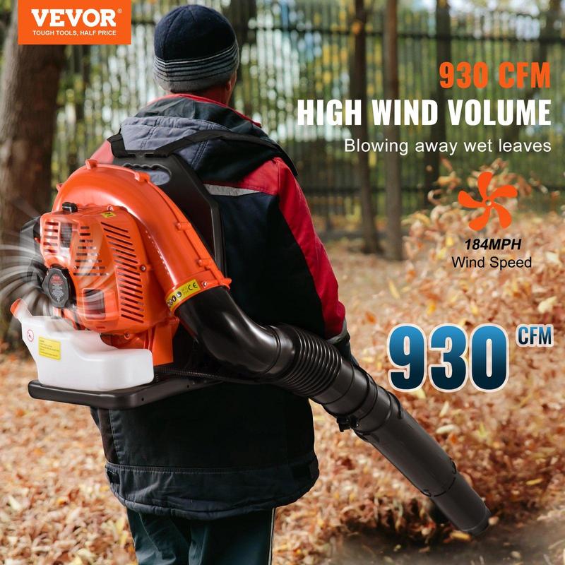 VEVOR Backpack Gas Leaf Blower, 3 Sizes (79CC/62CC/52CC), 2-Cycle Gas Powered Blower with 3L Fuel Tank, Ideal for Lawn Care