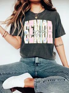 [Comfort Colors] Senior girl's shirt 2027, Grand Millennium floral T-shirt, High school senior T-shirt, Graduation gift, Class of 2027 outfit, Cute senior clothes