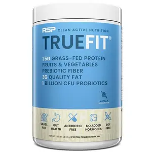 TrueFit Gut Healthy Protein Powder – Grass-Fed Whey Meal Replacement with Prebiotics, Probiotics & Organic Superfoods, Keto-Friendly, Gluten-Free