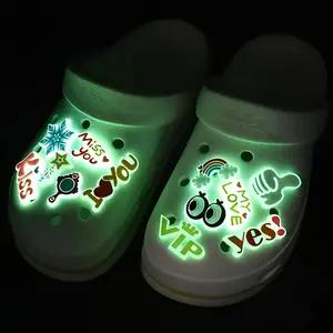 48pcs Glow In The Dark Shoe Charms Set, Cartoon PVC Decorations For Shoes With Holes, Festive Gifts For Adults, Christmas Birthday Party Favors, Assorted Cute Patterns Footwear Comfort