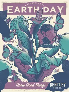 Make Every Day Earth Day - Poster (Purple, Navy, Teal)
