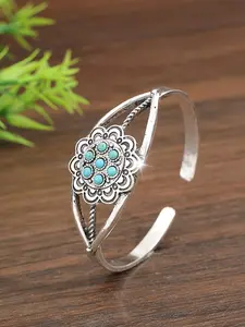 Bohemian Hollow Out Synthetic Turquoise Zinc Alloy Men's Open Bracelet, Trendy Stack Bangle, Trendy Bangles, Stylish Accessory for Everyday Wear, Unique Design Jewelry Gift