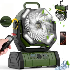 30000mAh Battery Operated Fan: Portable Camping Fan with LED Lantern | 270° Oscillating Rechargeable Fan & Power Bank | 360° Swivel Hook Cordless Fan for Tent, Golf Cart, RV, Hurricane Emergency Prep, Travel & Jobsite