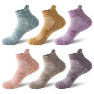 6 Pairs Hiking Running Ankle Merino Wool Socks Work Socks Compression Support Sweat Absorbing Breathable Thick Cushion Low Cut Socks For Gift