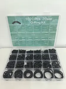 1020-Pcs Nitrile Rubber O-Ring Kit, 20-Sizes Industrial Hardware Assortment Set with High Temperature Resistant, Long-Lasting Performance Seals for Car Auto Repair, Plumbing