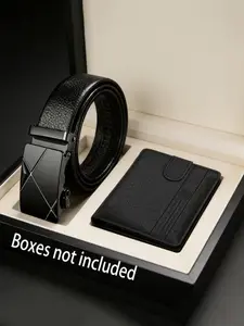 Men's Fashion Belt Set with Wallet, Classic Style, Perfect Gift for Valentine's Day, Father's Day, Christmas, Birthday