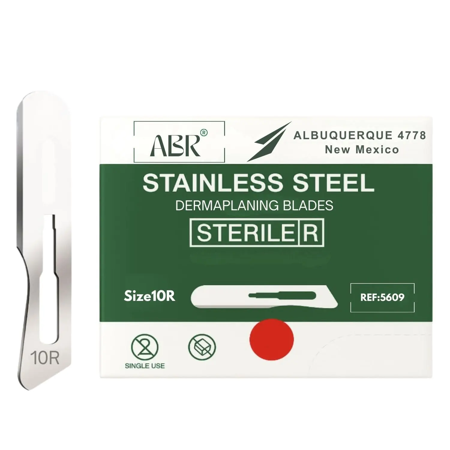 10R Dermaplane Blade – Sterile Stainless-Steel Scalpel Blades, Individually Wrapped for Hygiene (100-Pack)