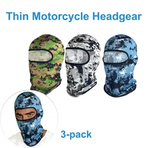 3-Piece Ice Silk Motorcycle Helmet Liners, Thin Breathable Sweat-Free, Full Face Protection, Quick-Dry Summer Use, Random Colors Available