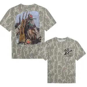 Post Hunt Tee Combat Waterfowl Bottomland Washed Out Mossy Oak Camo Cotton T Shirt, Men’s Camo Hunting Tee, Lightweight Outdoor Shirt | Deer Forest Graphic T-Shirt for Men, Gift for Fan, Father's Day, Mother's Day