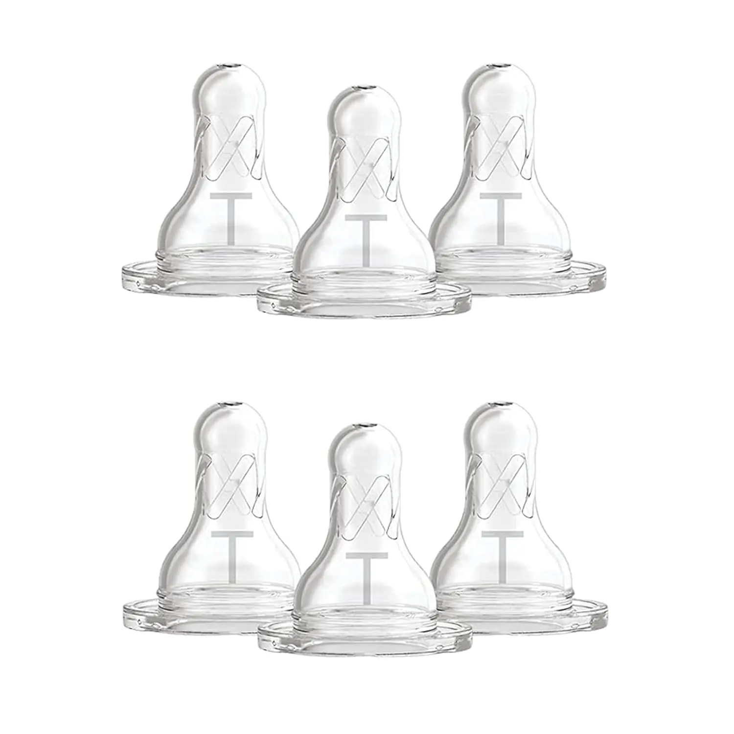 Dr. Brown's Natural Flow Level T Narrow Silicone Baby Bottle Nipple, 6-Pack, Slow Flow 0m+, Anti-Colic Vent System for Newborns, Newborn
