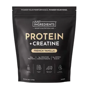 Just Ingredients French Vanilla Protein + Creatine with Creapure | 22g Protein | 5g Creatine Monohydrate Just Ingredients French Vanilla Protein + Creatine with Creapure | 22g Protein | 5g Creatine Monohydrate