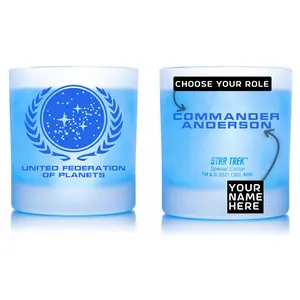 STAR TREK Personalized United Federation of Planets Etched Rocks Glass, 11 oz.