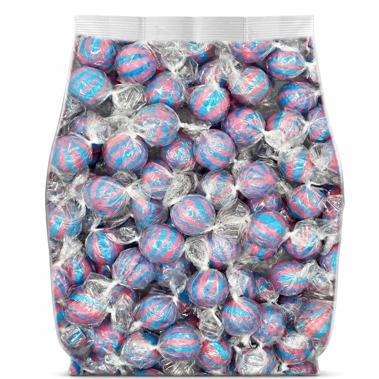 Jumbo Cotton Candy Hard Candy Balls, 1.5 lb Bag, Approx. 70 Individually Wrapped Pink & Blue Candy, Carnival Style Treats for Parties, Candy Buffets & Gift Bags