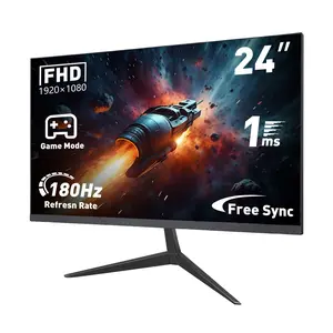 24 Gaming Monitor 24-Inch FHD 180HZ 1ms AMD FreeSync HDR10 HDM Display Port Borderless Design Black Stabilizer DAS Crosshair