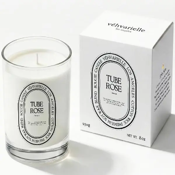 Tuberose Luxury Scented Candle for Home 8oz | Soft Floral Aroma for Daily Relaxation | Hand-Poured Soy Wax Blend | 40hr Clean Long Burn | Premium Home Fragrance for Women & Men
