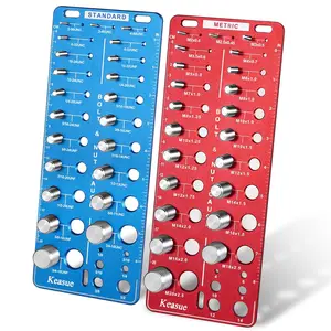 56Pcs Thread Checker Nut and Bolt Thread Checker, Standard & Metric Thread Gauge, Includes 22 Inch 22 Metric & 12 Drill Bit Sizes for Nut Bolt Size Finder Classification