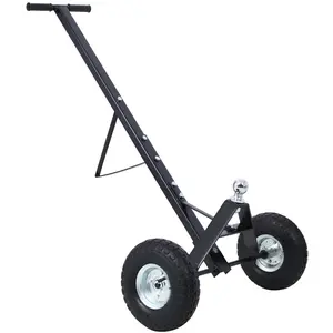 Heavy Duty Steel Trailer Mover, 47*24 Inch Trailer Dolly with 1-7/8" Hitch Ball & 10" Pneumatic Tire, 600 LBS Max Capacity Powder Coated Trailer Jack for Boat Jet Scooter Tight Space Maneuvering
