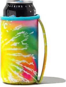 GoCuff Tall Can Cuff Covers Reusable Insulator with Handle: Neoprene Can Coosies with Insulated Sleeves For Soda, Water bottle, Beer, other 16 oz Tall Can Beverages (Sunflower Tie Dye, Tall 16oz)