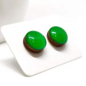 Emerald Green Stud Earrings by Candi Cove Designs