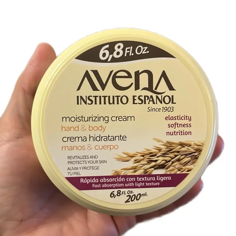 Avena Mosi Moisturizing Cream Hand & Body 6.8 Fl. Oz. 200ml Instituto Espanol Since 1903 Elasticity Softness Nutrition