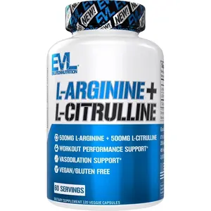 EVL L-Arginine & L-Citrulline Capsules for Exercise Performance and Vasodilation Support