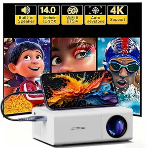 Projector, Home Use Kids Screen Mirroring, Bedroom Wall Projection, 4K HD Supported Mini Portable Projector
