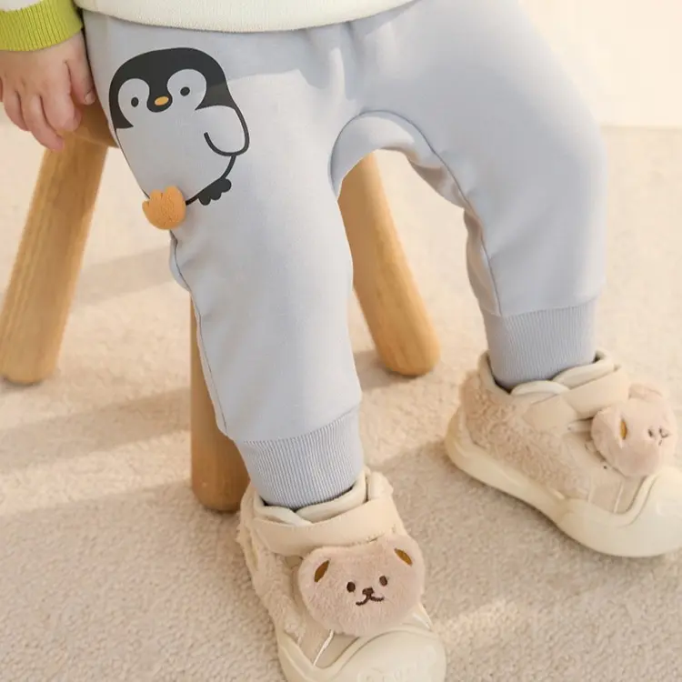Cots & Cuddles Toddler Winter Clothing - Double-Sided Fleece Cozy Pants, Animal Detail, Slight Stretch (Girls' Fashion Bottoms), Animals, Plush, Bright, Elastic Band, Fitted, Polyester Blend, Poly-Cotton Mix, 3 - 4 Years