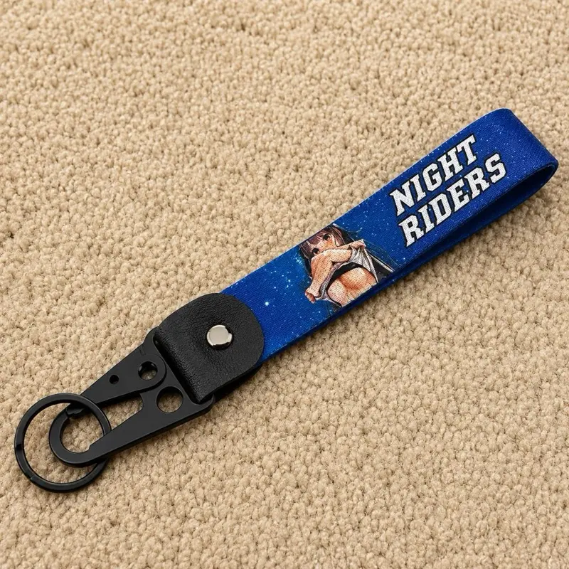 Night riders anime car club jdm car automotive keychain for Summer, Anti-lost Wristband Keychain, Universal Portable Car Keychain for Men & Women, Auto Key Decoration, Keychain Lanyard, Car Accessories, Wristlet Strap Key, Car Key