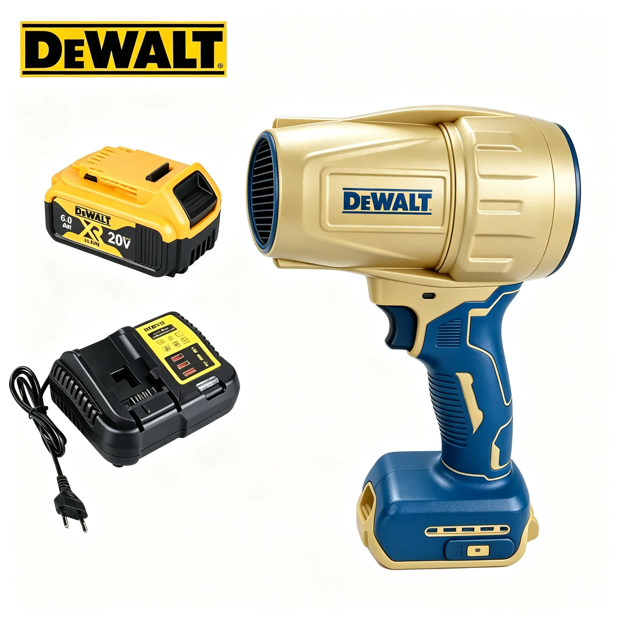 DEWALT DCBL722 20V MAX XR Brushless Cordless Handheld Blower, 450 CFM 125 MPH Air Output, For Jobsite Debris Clearing Yard Leaf Cleaning Equipment Dust Removal, Axial Leaf Blower, Variable Speed With Lock Trigger