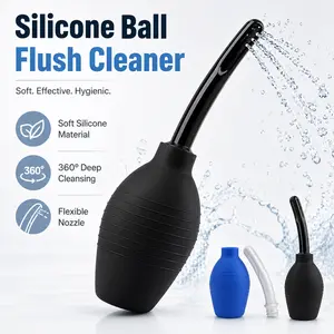 2PCS Silicone Ball Flush Cleaner with Silicone Nozzle Douche Cleaner for Women & Man Soft Silicone Material,  smooth, firm and flexible, 360° Deep Cleansing Feminine Care Kit, for Personal Care Product, Feminine Hygiene Products for Home & Travel