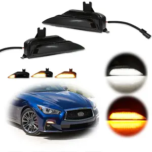 2pcs Swithback LED Sequential Signal Fog lamps Lights For Infiniti Q50 Q50S Sport 2014 2015 2016 2017 2018 2019 2020,Replace OEM 261304GA0A.261354GA1A
