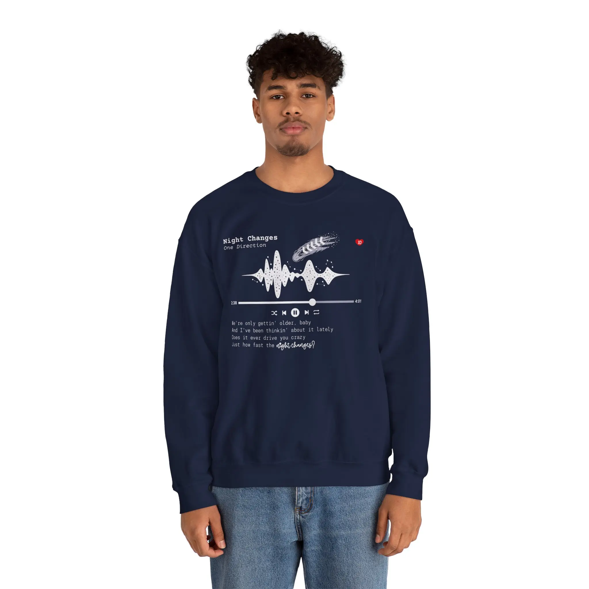 Night Changes One 1Direction Sweatshirt, Song Lyrics Sweatshirt, Music Player Band Member Minimal Design, Tribute to 1D singer, Gift for 1D Fan, Unisex Crewneck Sweatshirt, One Boy Band Direction Sweatshirt, Starry Night Casual Comfort